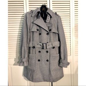 Calvin Klein Wool Military-Style Coat